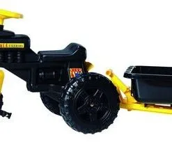 Plasto Trampetraktor Med Tilhenger, Svart