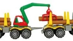 Plasto Tømmerbil Med Tilhenger Og Kran