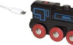 BRIO World 33599 Oppladbart Lokomotiv Med Mini-USB-Ledning