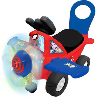 Kiddie Land KiddieLand Spiderman Spidey Activity Plane Gåbil, Rød/Blå