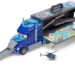 Alex's Garage Politilastebil Med Biler