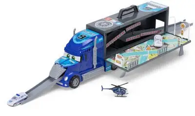 Alex's Garage Politilastebil Med Biler