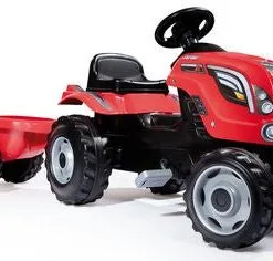 Smoby Farmer XL Trampetraktor Med Henger, Rød