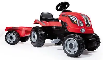 Smoby Farmer XL Trampetraktor Med Henger, Rød