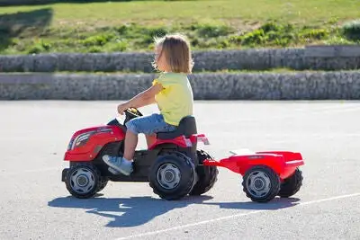 Smoby Farmer XL Trampetraktor Med Henger, Rød - Bilde 9