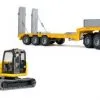 Bruder Low Loader MAN TGA Trailer Med Minigraver