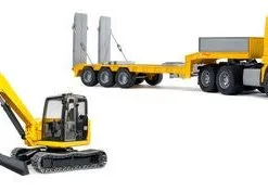 Bruder Low Loader MAN TGA Trailer Med Minigraver