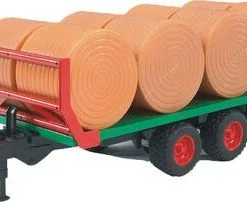 Bruder Traktorhenger Med 8 Høyballer 02220