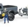 Bruder RAM 2500 Power Wagon Inkl. Tilhenger Med BRUDER Roadster Racing Team