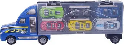 Alex's Garage Lastebil Med 6 Biler, BlÄ - Bilde 3