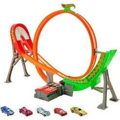 Hot Wheels Power Shift Raceway Bilbane Med 5 Biler