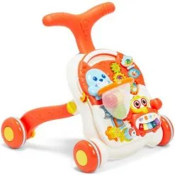 Cloudberry Castle 2-i-1 Gåvogn Med Aktivitetsbord Lyd Og Lys